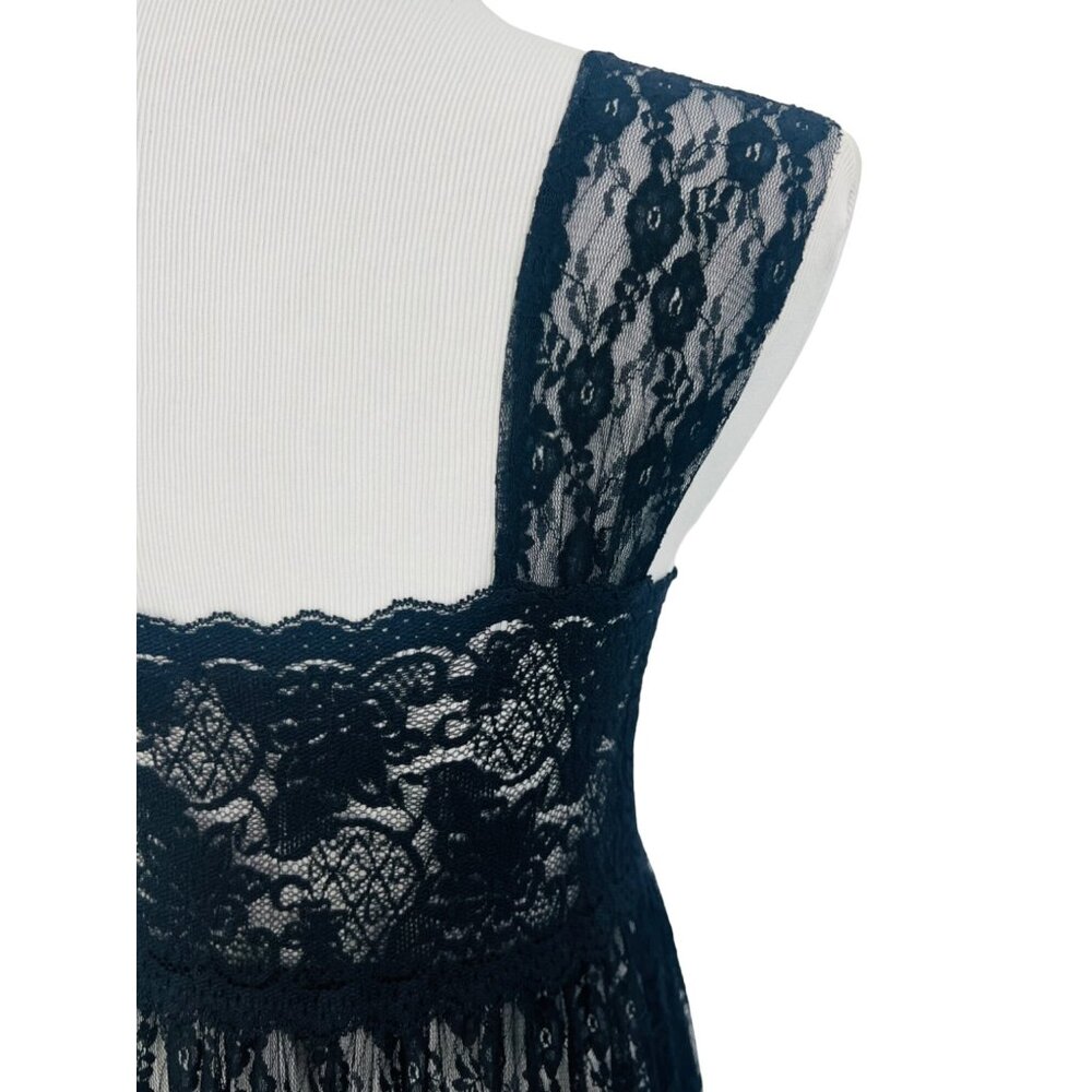NWT Free People Romantic Black Lace Boho Maxi Dress - Picture 13 of 16